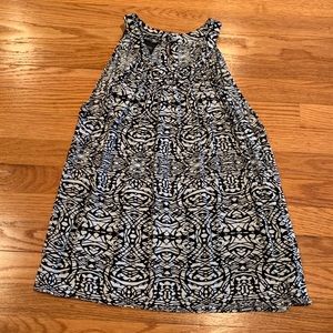 Lord & Taylor Cream and Black Halter Neck Tank Top
